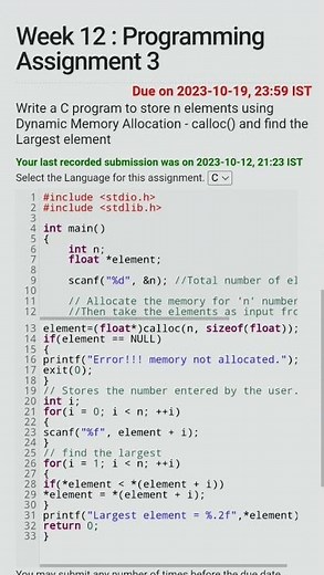 NPTEL ASSIGNMENT | problem solving through programming in C | week 12