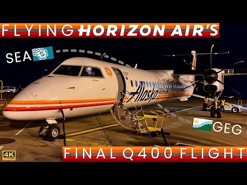 [4K] – Flying Horizon's FINAL Q400 Flight – FULL EXPERIENCE – GEG-SEA – N421QX – QX2400 – Farewell!