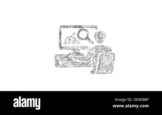 Sketch style minimal analyst icon animation - smooth progressive reveal' Stock Video Footage - Alamy