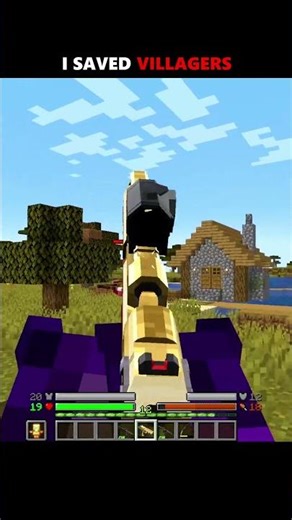 🛡️I saved the village from pillagers in Minecraft... #shorts #hero