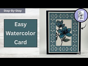 Thankful Magnolias Card Tutorial – Easy Watercoloring Technique + New Ornate Frame!