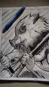 inosuke drawing #animedrawing #demonslayer #inosuke