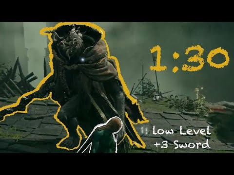 Margit Challenge Run 1:30 with a +3 Weapon / Low Level Elden Ring Challenge