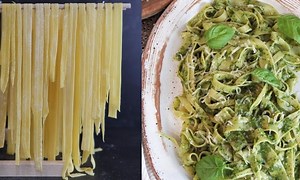 Homemade Pasta with Fresh Pesto Recipe