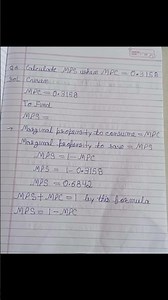 Sum of marginal propensity to save and marginal propensity to consume