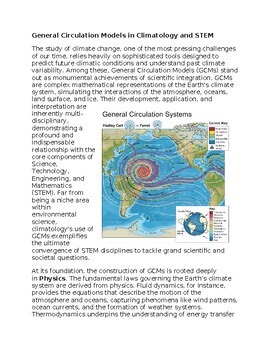 General Circulation Models & STEM - No Prep - Worksheet - 100% Editable