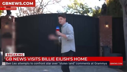 🚨 LMFAO 😂 A reporter just rolled up to Billie Eilish’s LA mansion, the one SHE says is built on “stolen land” and it’s pure gold! Massive gates, security cameras, tall fences, thick hedges, all keeping people OUT. Reporter: “I thought Billie didn’t believe in borders… but according to the driveway, Billie DOES believe in borders!” “Let us in, Billie! This is stolen land, we think we should be given access to your quite lovely mansion.” Lights are on, someone’s home, but the “open borders” quee