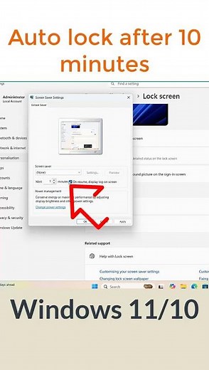 How to Make Computer Lock Automatically Windows 11 after 10 minutes.