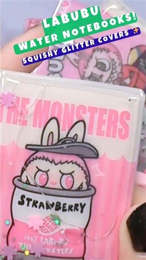 Labubu Water Notebooks ✨ Squishy Glitter Covers & Kawaii Stationery
