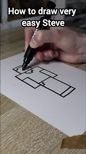 How to draw easy Steve from Minecraft✏️ #howtodraw #drawing #shorts