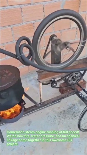 Genius Homemade Steam Engine Built From Scratch! #Shorts #DIY #Engineering #SteamEngine