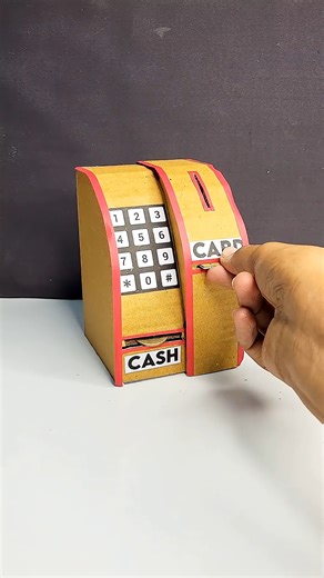 Beginner Life on Instagram: "Amazing Easy Atm machine school Project #ATM #PiggyBank #cardboardcraft #creative"