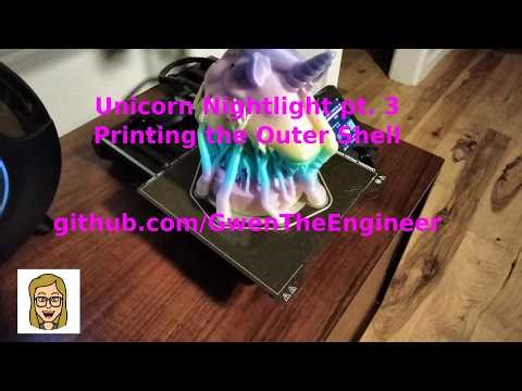 Unicorn Nightlight Part 3 | 3D Printing with Prusa Mini | 36 hour print