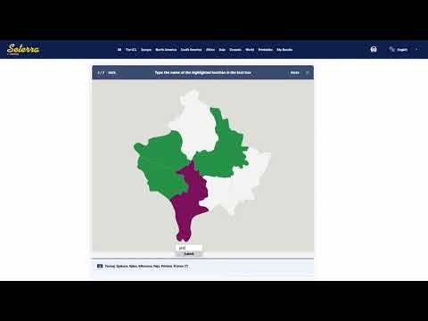 Seterra - Kosovo: Districts [Type] - 0:07.672