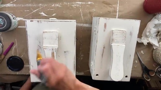 Vintage Shoe Shine Kits become beautiful home decor. Watch as I transform these shoe shine kits with DIY Paint & IOD Transfers #upcycled #transformation #homedecor #shoeshine #sonnetsgardenblooms #diypaint #iodtransfers | Sonnet's Garden Blooms LLC