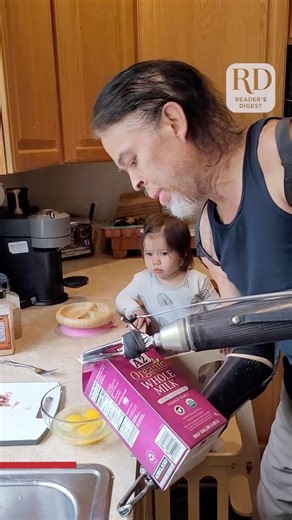 101K views · 37 reactions | This ain’t your grandpa’s breakfast!  . . #cooking #recipe #cookingwithkids #handicapped #disabled #prosthetichand #amputee #breakfast #brunch #omelet #omelette #omeletterecipe #cute #family #grandparents | Reader's Digest | Facebook