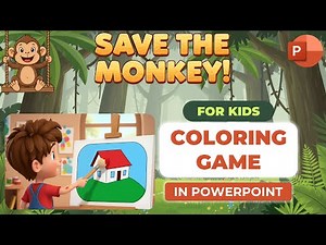 Amazing Interactive Coloring Game in PowerPoint (Save The Monkey!)