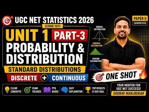 UGC NET Statistics 2026 | Standard Distributions in One Shot 🔥 | part 3