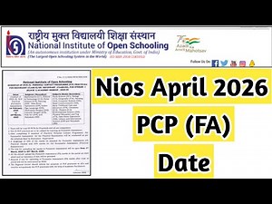 Nios April 2026 PCP (FA) Classes Date | Task Is Helping (NIOS) #nios #tma #oct #exam #short