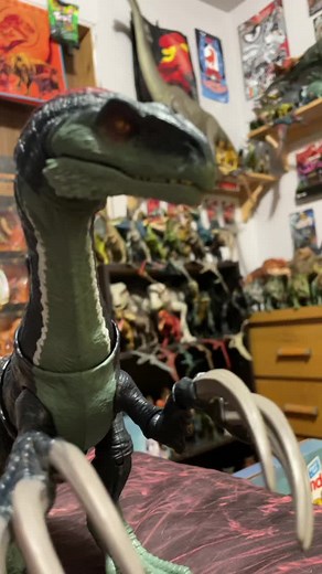 Detailed T-Rex Model Showcase in Collector's Room