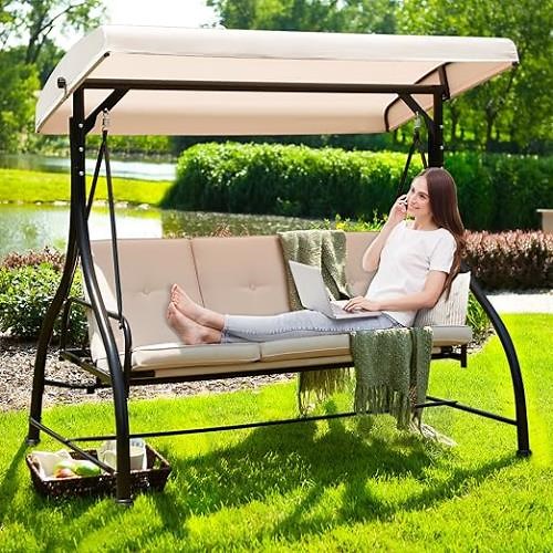 Aoxun 3 Seat Convertible Swing Chair Assembly Instruction