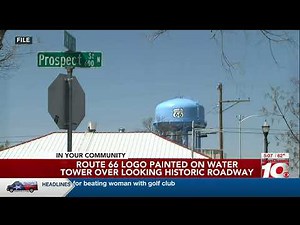 VIDEO: Celebration hosted for newly painted Route 66 logo on water tower