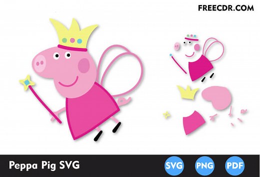 Peppa Pig SVG Free Layered Cricut Cutting File
