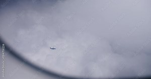 airliner plane from the view of a plane window