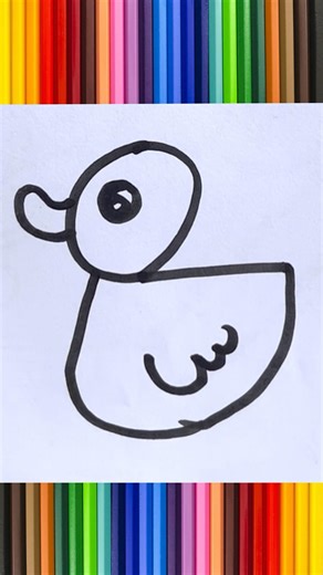 How To Draw Duck With No. 2 | Number Drawing Tutorial #shorts #kidsart #kidsfun #artandcraft