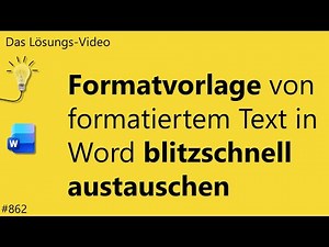 Solution video 862: Quickly replace the style of formatted text in Word