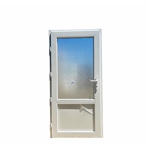 Usa PVC Termopan Alba 100x200 cm, Profil 5 Camere, Grosime 6 cm, 4 balamale fixe, Prag de aluminiu, Inchidere multipunct Geam Mat, 2 sticle 0, 4 grosime, Incuietoare cu Butuc si Maner Gratis - eMAG.ro