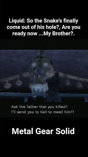 Liquid: So the Snakes finally come out of his hole? #MGS #MGS1 #liquid #solid #twin #snakes #brother