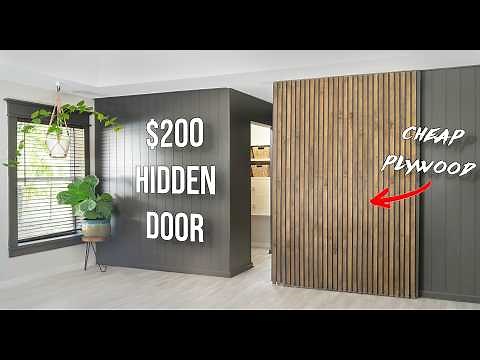 DIY Slat Door from Plywood & Vertical Shiplap Paneling