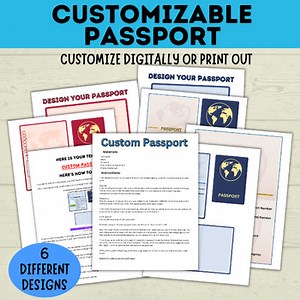 Customizable Passport | Design Your Own Passport | Passport Craft | Kids Crafts