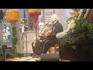 Keola and Kapono Beamer sings Honolulu City Lights at Mahi Beamer's service