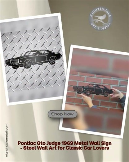 Pontiac Gto Judge 1969 Metal Wall Sign - Steel Wall Art for Classic Car Lovers