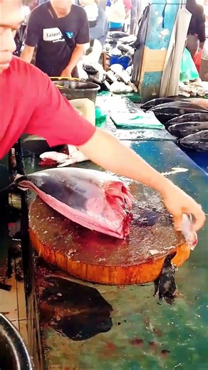 🔥Tuna Cutting Masterclass - Market Style #shorts #fishskills #tunacutting #marketlife