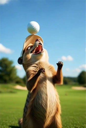 A determined mongoose takes the most incredible shot in golf history. #shorts