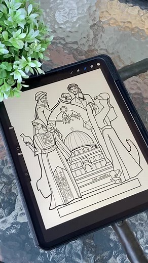 I may just be the last artist in existence to hop onto this years-old trend in a desperate attempt at figuring out the tiktok algorithm but here we gooo #palestine #palestinianart #art #artist #freepalestine #jerusalem #alquds #alaqsa #domeoftherock #procreateart