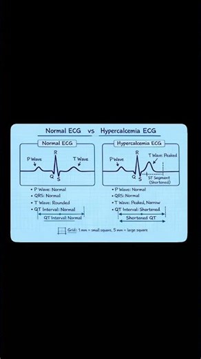 Normal ECG vs Hypercalcemia ECG | ECG Interpretation | Medical Study