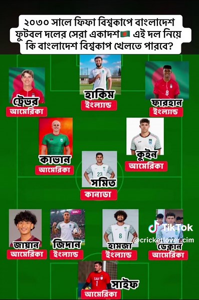 ২০৩০ সালে ফিফা বিশ্বকাপে বাংলাদেশ ফুটবল দলের সেরা একাদশ🇧🇩 এই দল নিয়ে কি বাংলাদেশ বিশ্বকাপ খেলতে পারবে?#foryou #WorldCup2026 #bdfootball #bangladesh🇧🇩 #unfrezzmyaccount