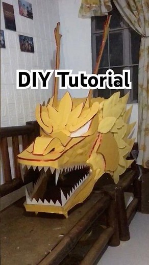 DRAGON HEAD DIY PAPER CARDBOARD TUTORIAL? Comment “Dragon” for Tutorial