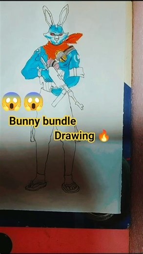 🎨 | Step by Step FF Drawing Free Fire Bunny Bundle Drawing 🐰🔥 | Easy Pencil Sketch | FF Art