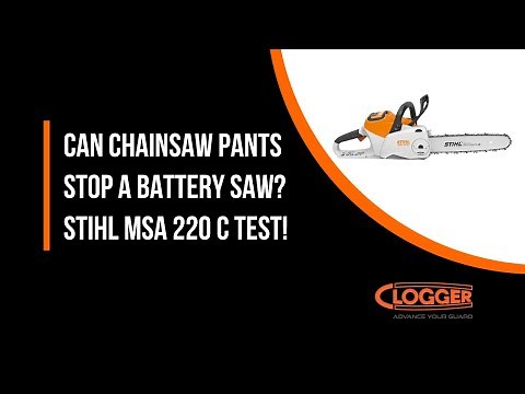 See Clogger's Zero chainsaw pants tested with Stihl's MSA 220 C battery-powered chainsaw