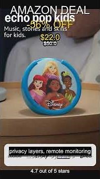 Amazon Echo Pop Kids New Model with Alexa Parental Controls and 6 Months of Amazon Kids Plus