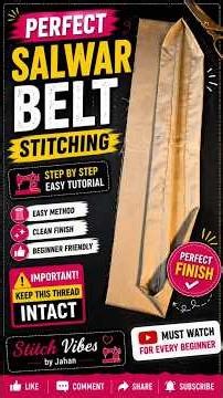 ✨ Perfect Salwar Belt Stitching | Easy Method for Beginners