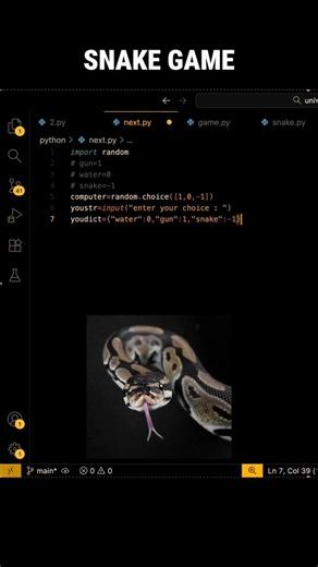 SNAKE GAME #coding #webdevelopment #ai #datascience #computer #laptop #programming #code #coders
