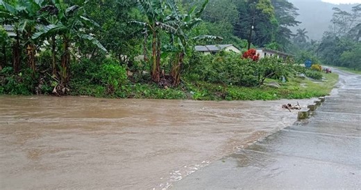 The village of Jibacoa in Villa Clara is cut off due to heavy rains associated with Hurricane Rafael