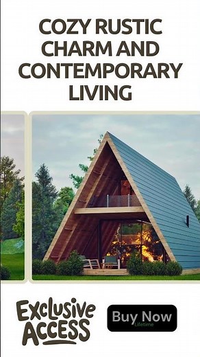 Modern A-Frame Cabin House Plan | 3 Bedroom 2 Bath | 1,568 Sq Ft DIY Home Design #blueprint #shorts