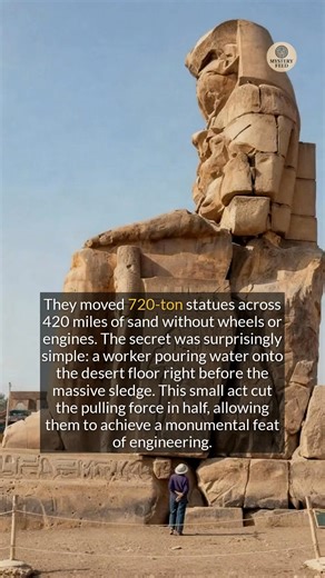 40K views · 268 reactions | Ancient engineers moved 720-ton statues across 420 miles of desert with one simple secret: water. #ancienthistory #egypt #historyfacts | Mystery Feed | Facebook
